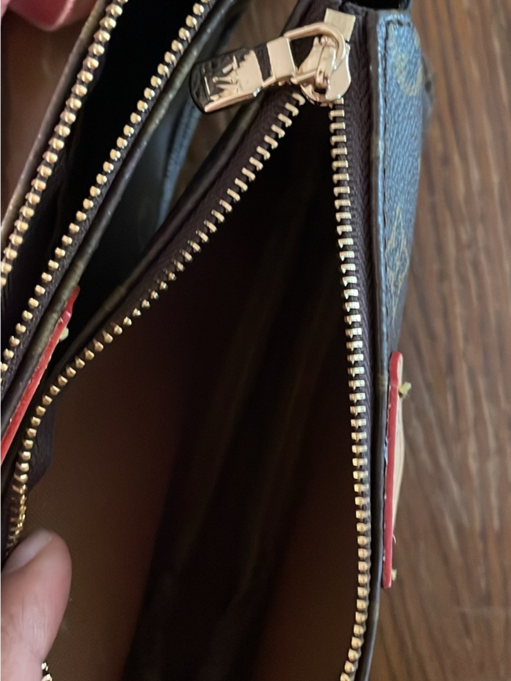 Designer-Inspired Women's Wallet Clutch in Black and Red